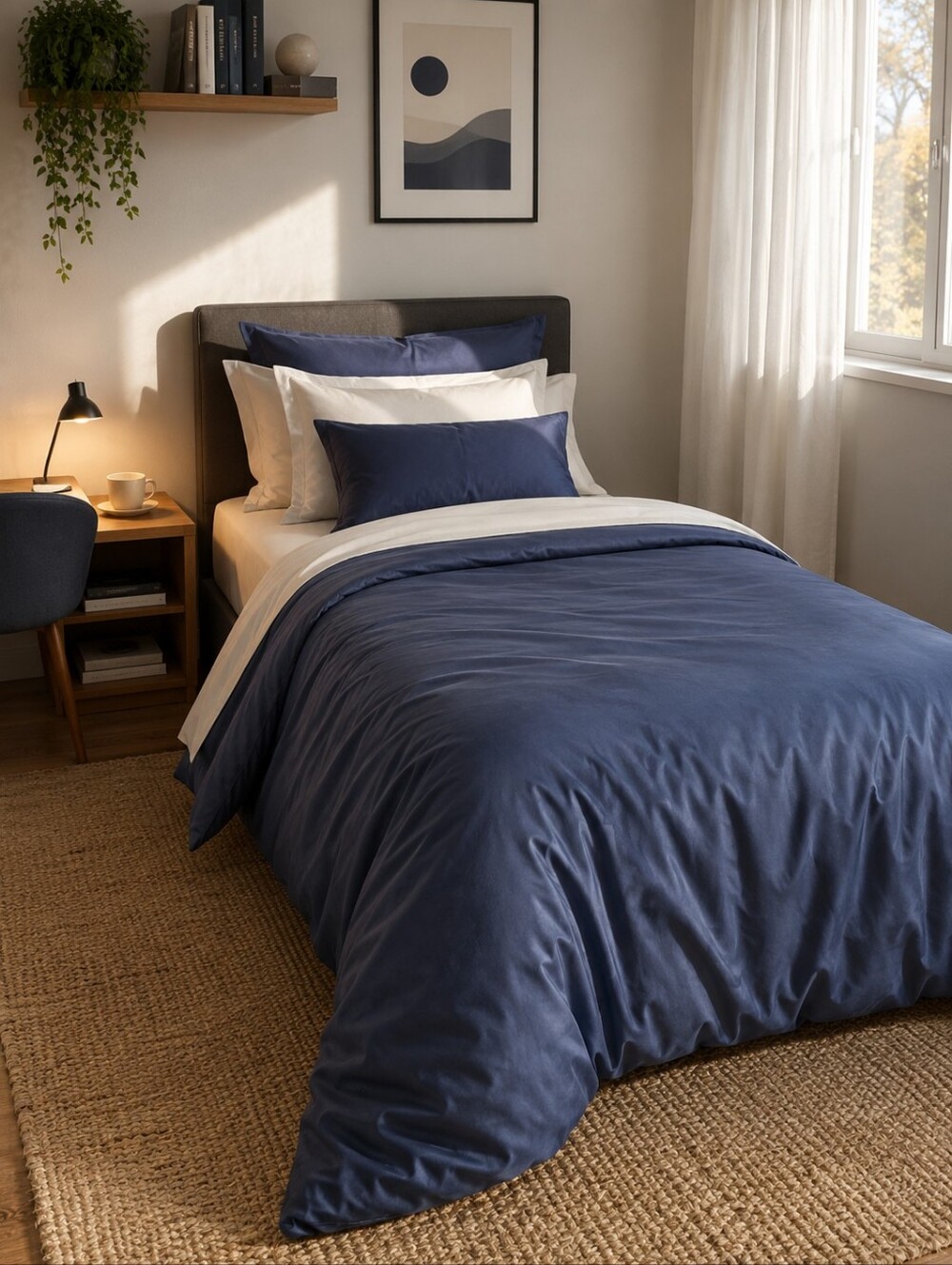 DOZ by SIJO Bamboo Viscose Duvet Cover Set Twin XL Sapphire Cooling NWT